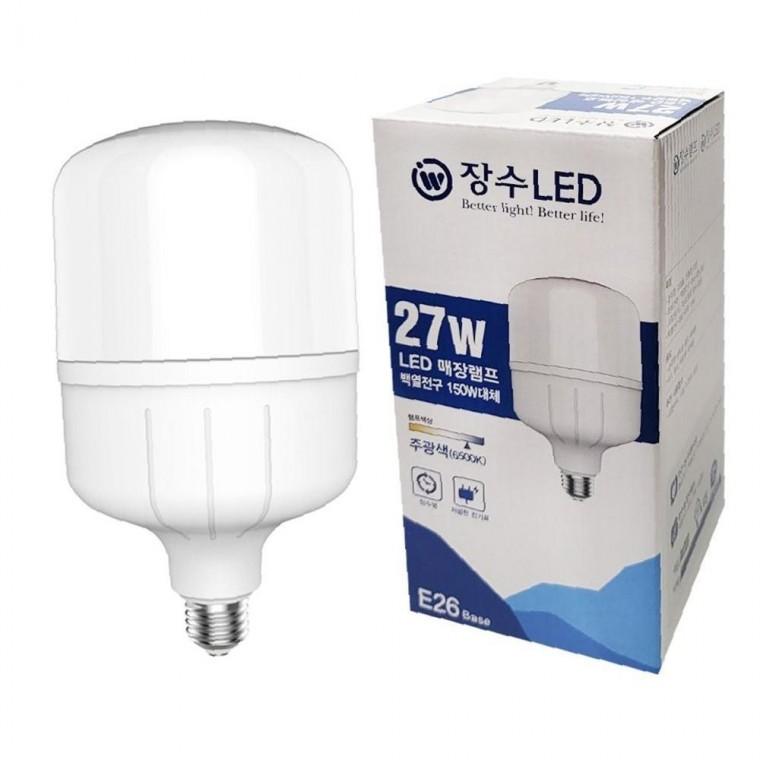 장수 LED 매장램프 공장등 E26 27W 주광색 형광등