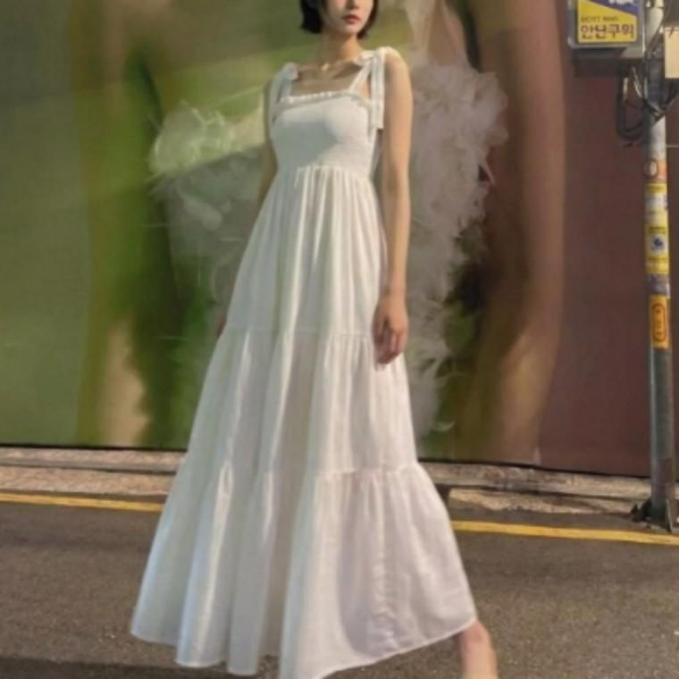 리본포인트 스모크 나시 원피스 JSD-1009077
