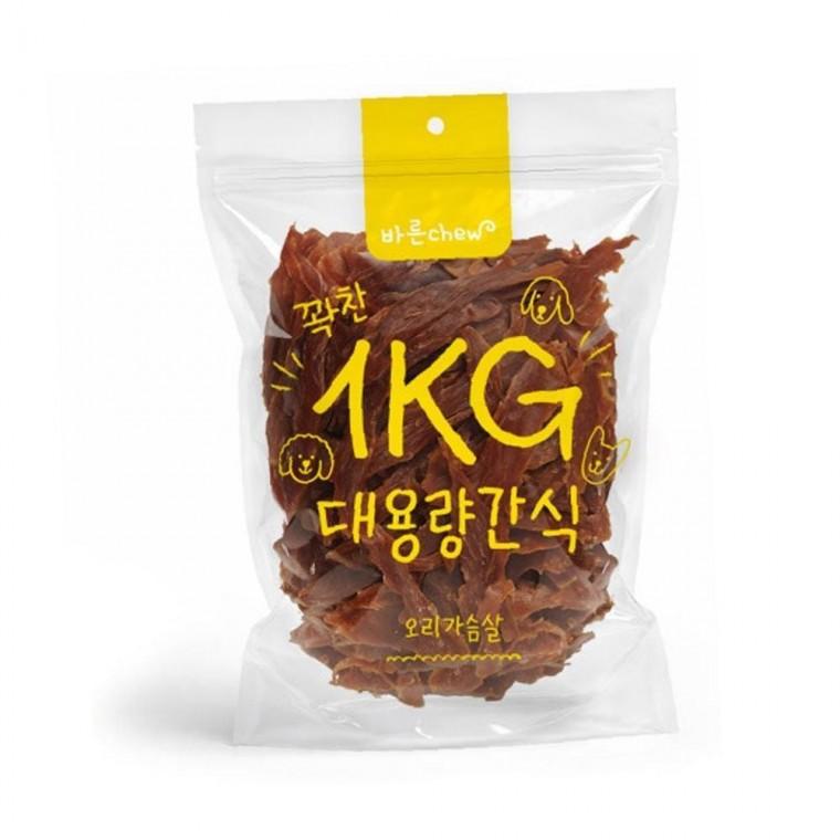 바른츄 오리 가슴살 1kg 강아지 대용량 가성비 간식