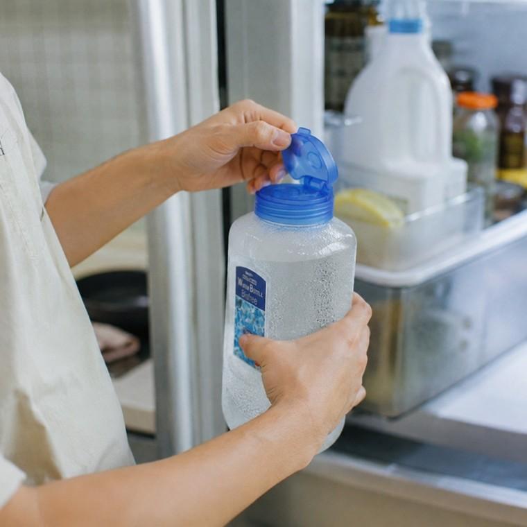 냉장고물병 투명 물통 1000ML PET 블루캡 주방용 냉장보관형