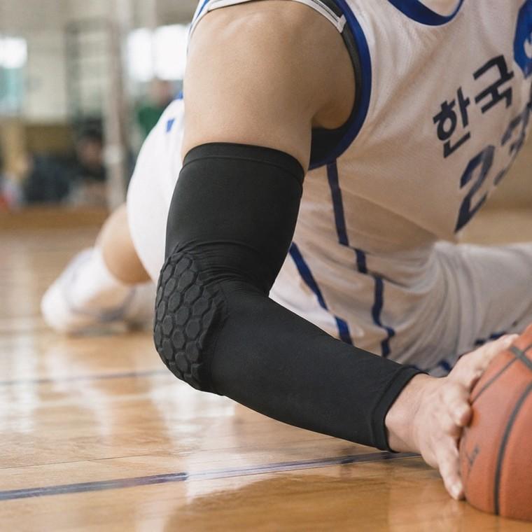 팔꿈치보호대 쿠션형 충격흡수 미끄럼방지 통기성 블랙 스포츠용 압박지지