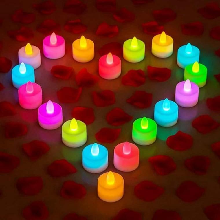 LED 초 레인보우 24p LED캔들 건전지양초