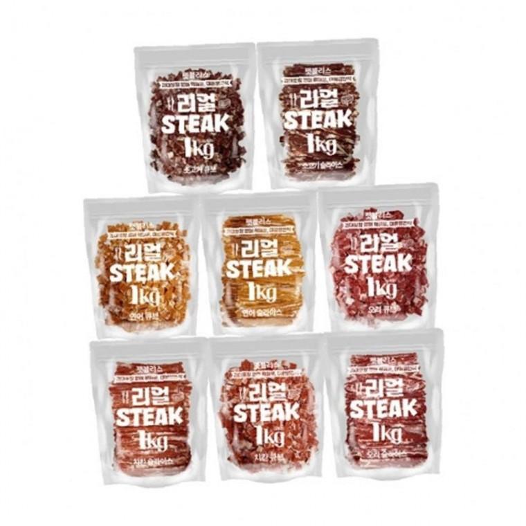 리얼 STEAK 1kg 강아지 대용량 가성비 영양 간식