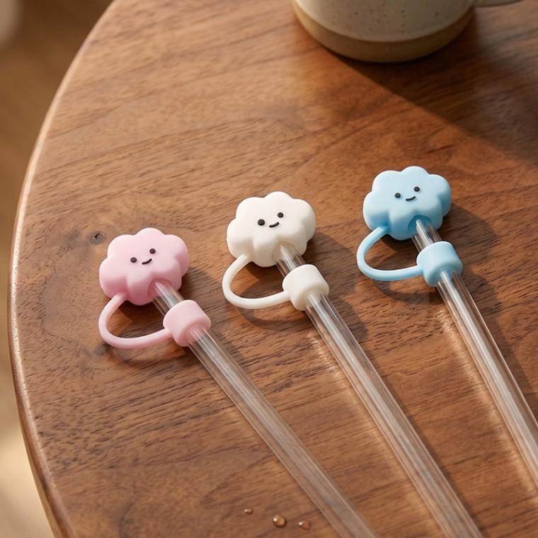 구름 빨대 마개 10mm 실리콘 빨때 뚜껑 텀블러 꾸미기 스트로우 커버 캡 텀꾸 악세사리
