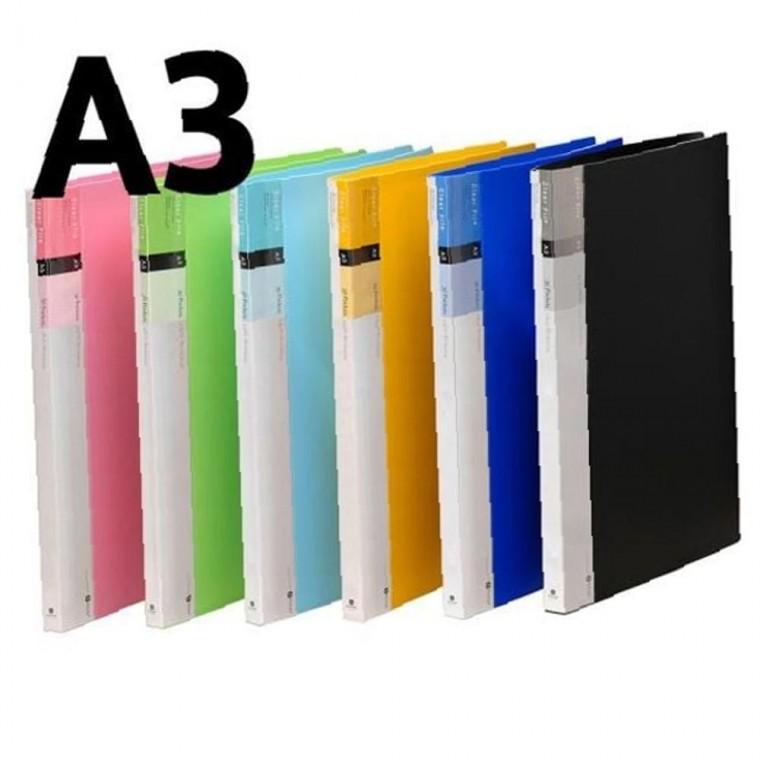 문화 인덱스클리어화일 A3 청색 F520-82