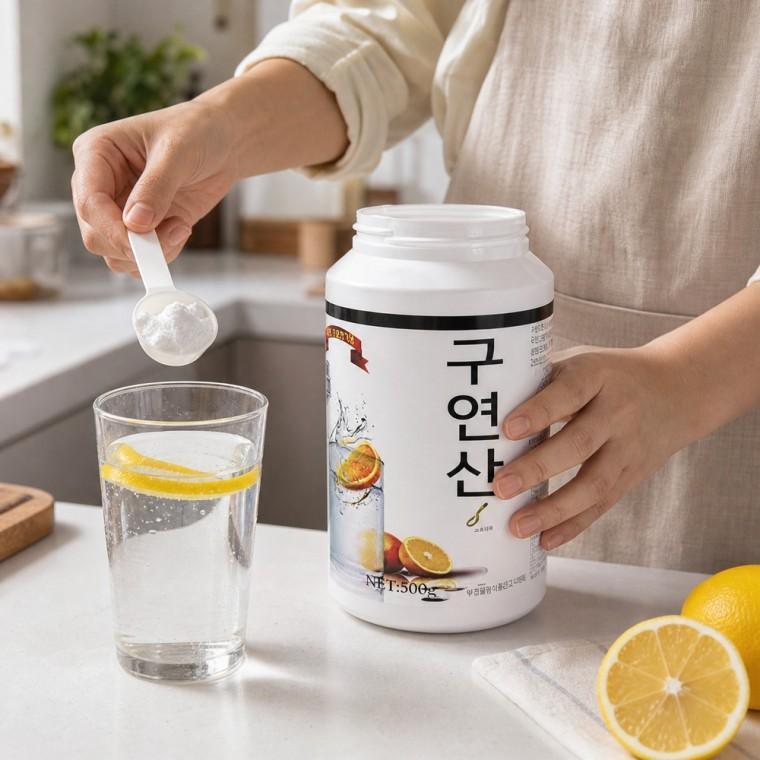 무수구연산 식품첨가용 물에타먹는 구연산분말 오스트리아산 동봉스푼
