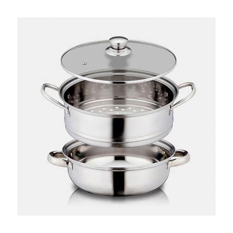 루미나D 28cm 인덕션겸용 대형 2단스텐 찜솥 찜냄비 곰솥 찜기