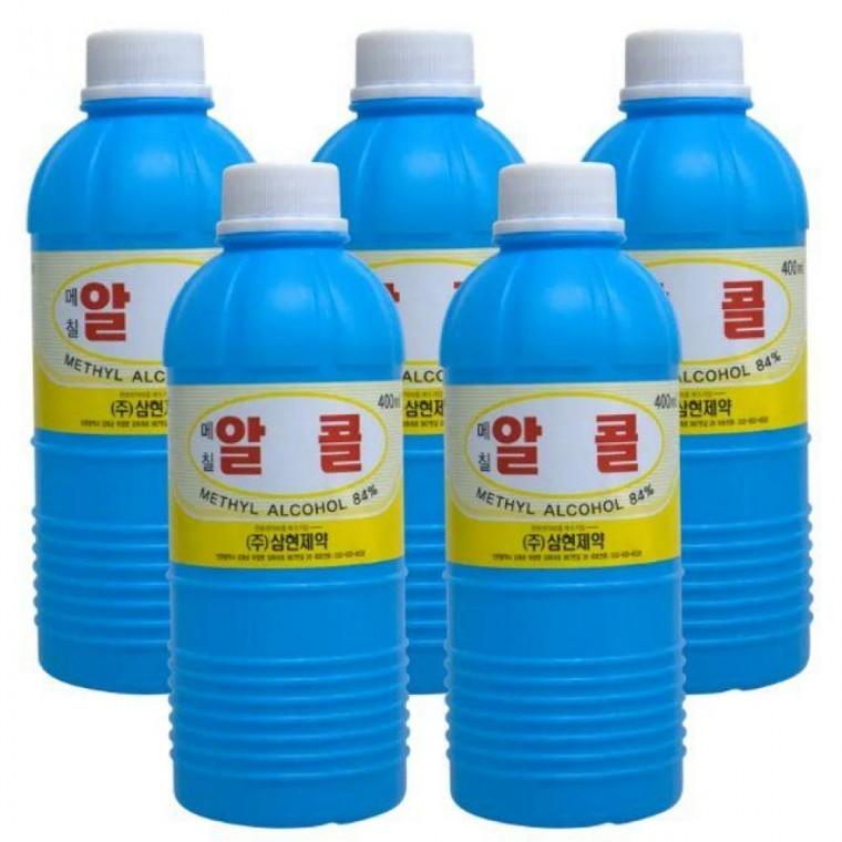 삼현 메칠알콜 400ml 5개 기름때 공업용 메틸알코올 램프 경유
