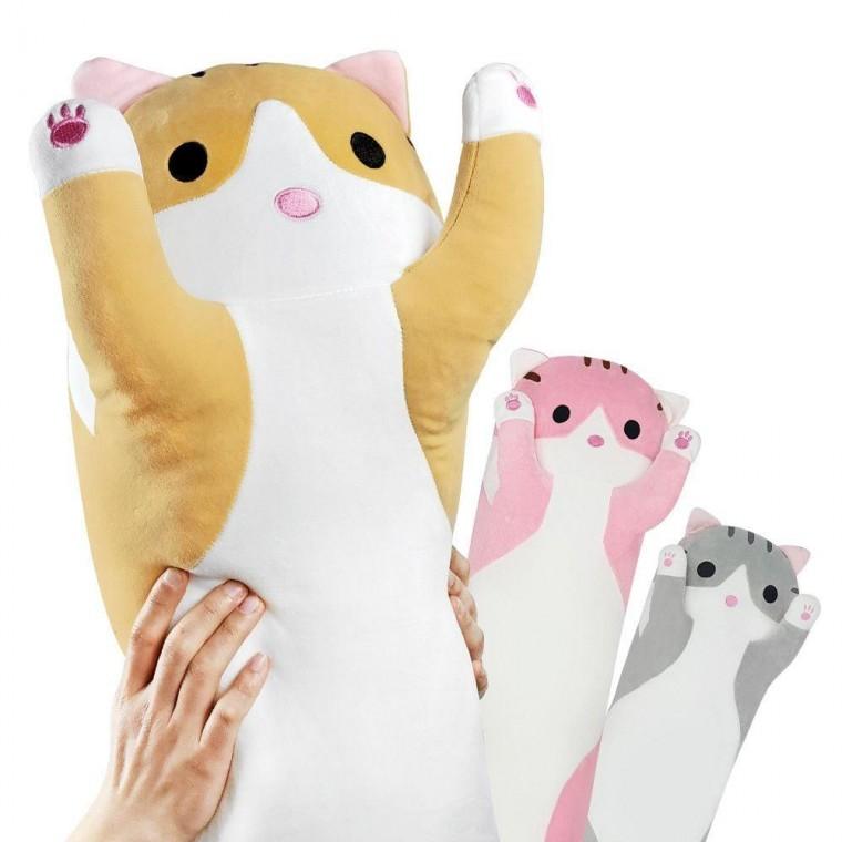 모찌 귀여운 고양이 바디필로우 50cm 안고 자는 베개