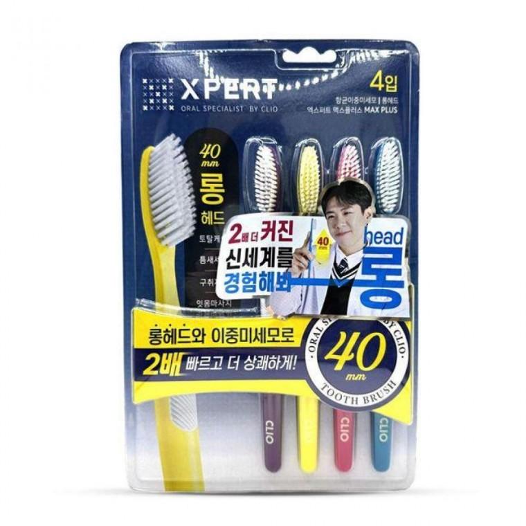 크리오 맥스플러스 항균이중미세모 롱헤드 칫솔 4개입