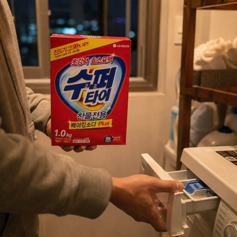 찬물전용 효소표백 세탁세제 베이킹소다 분말세제 가정세탁 얼룩제거