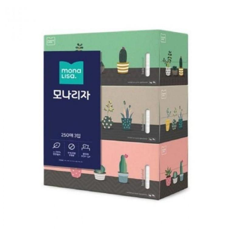 모나리자 사각티슈(250매x3개/팩)