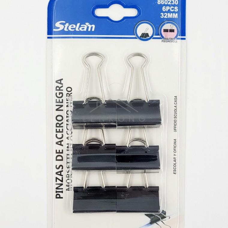 블랙 서류 집게 클립 32mm 6PCS 모서리집게 봉지집게 페이퍼클립 철클립 철집게