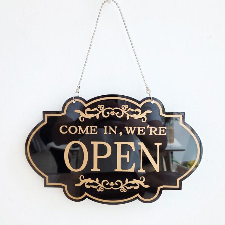 OPEN CLOSED 안내 팻말 인테리어간판 양면간판 오픈간판 영업중간판 오픈클로즈팻말
