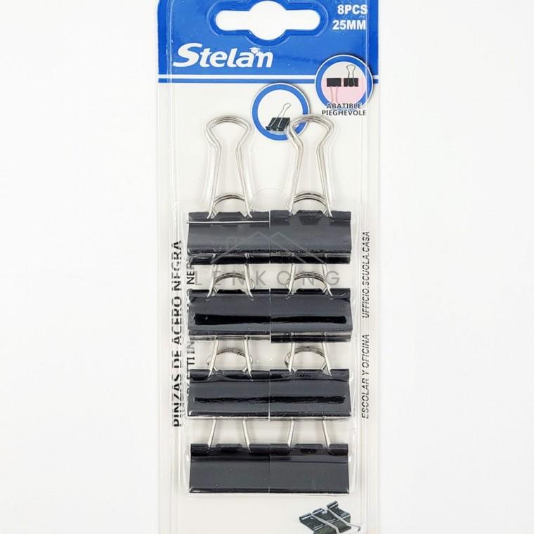 블랙 서류 집게 클립 25mm 8PCS 관절집게 메모집게 문서집게 회사비품 투명집게