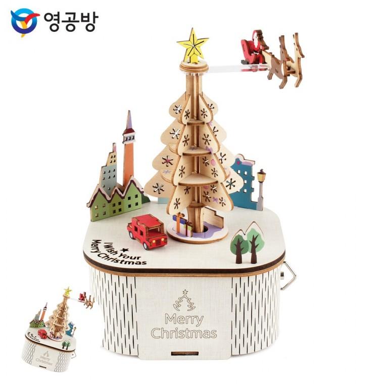 DIY오르골 diy미니어처오르골 오르골만들기키트 diy오르골 크리스마스우드오르골 오르골만들기 DIY 회전 우