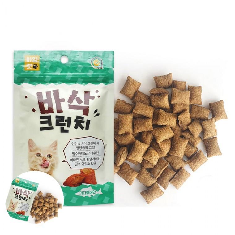 고양이주식 고양이음식 고양이밥 길고양이사료 고양이훈련간식 바삭크런치 70g 가다랑어