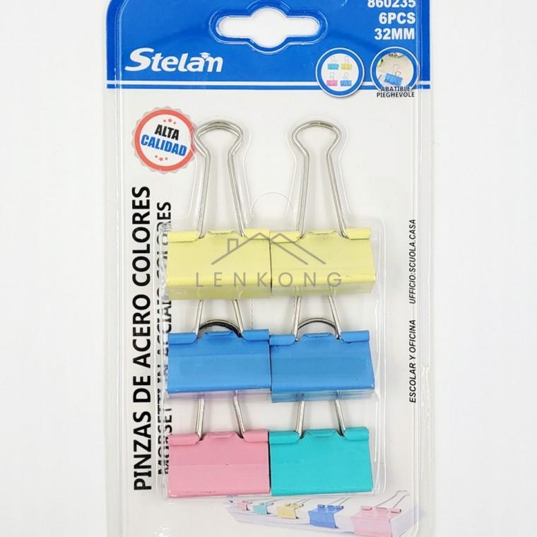 파스텔 서류 집게 클립 32mm 6PCS 집게클립 컬러집게 문구집게 클립집게 사무용품집게