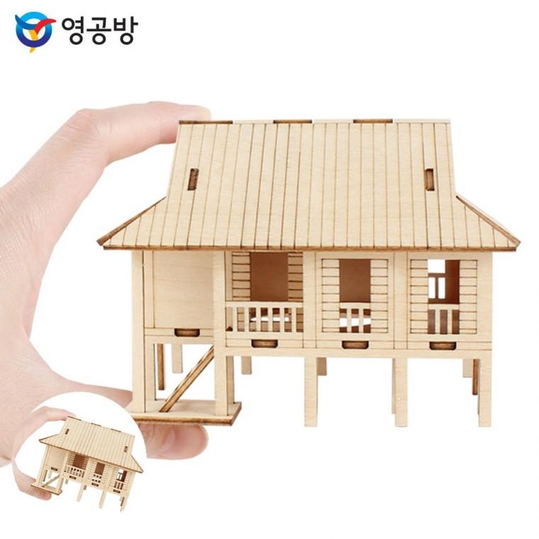 목재만들기키트 방학숙제만들기 나무판모형만들기 나무판조립장난감 목재조립 미니 세계의집 베트남 전통가