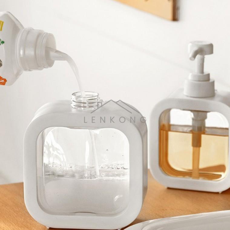 큐브 샴푸 리필통 300ml 바디워시디스펜서 욕실디스펜서 주방세제용기 리필디스펜서 핸드워시공병