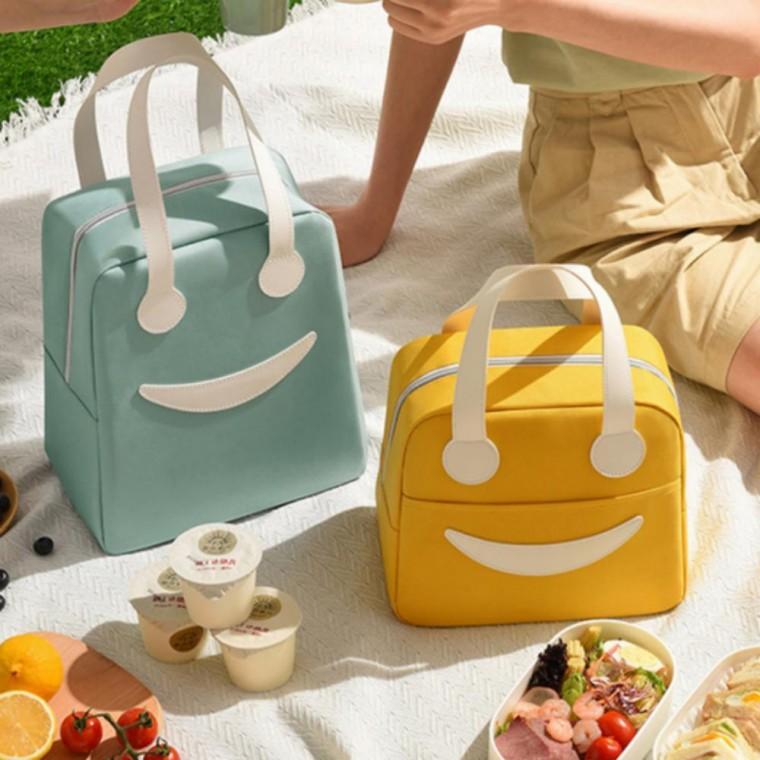 은박 스마일 도시락 보냉백 가방 아이스 파우치 런치백 보온보냉