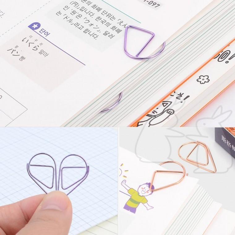 대용량 문서 물방울 종이 책갈피 페이퍼클립 50개