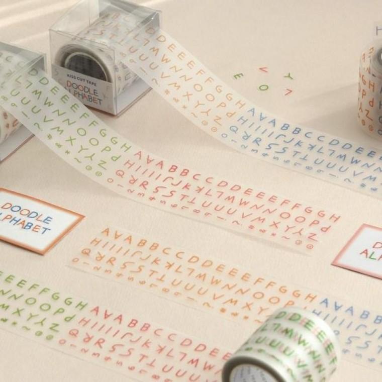 알파벳 키스컷 데코 테이프 다이어리 꾸미기 스티커 문구용품
