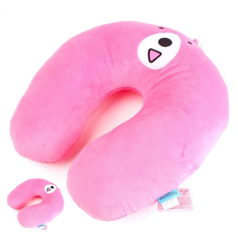 차량목베개 여행용목베개 차량용목베개 일자목베개 쿠션베개 보노보노 폭신 목쿠션 핑크