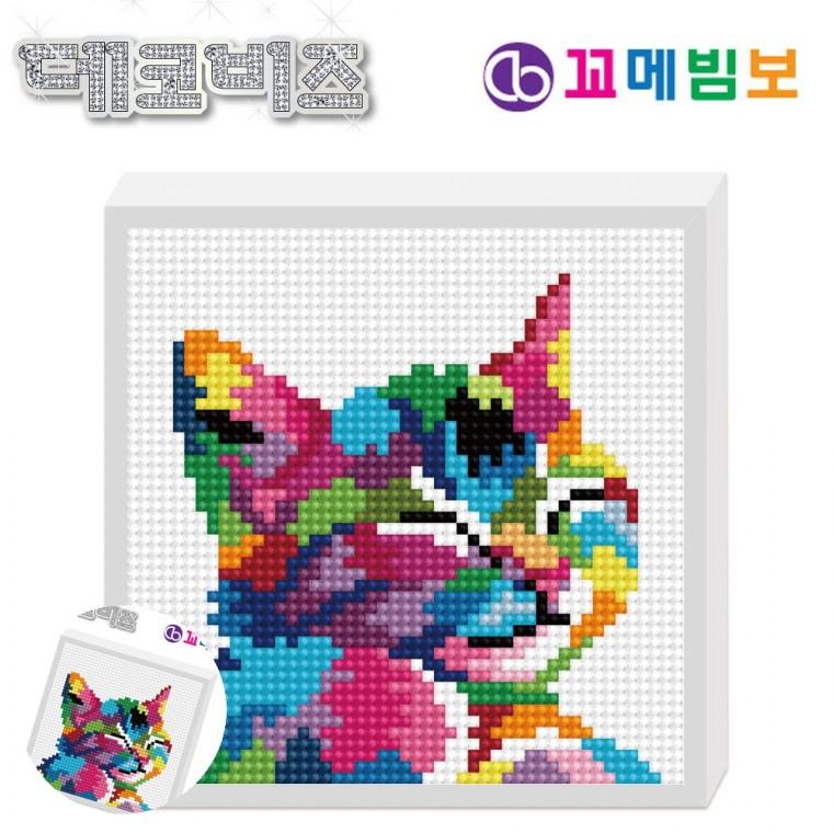 액자보석십자수 어린이보석십자수 구슬십자수 비즈아트 보석십자수도안 데코비즈 150 보석십자수 E03 색동