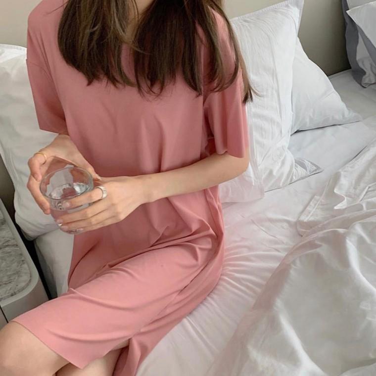 여름 쿨 플 찰랑 5부 반팔 원피스 집에서입는옷