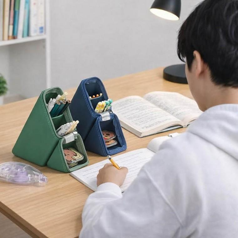 스탠드형 펜슬케이스 위생적인 실리콘 소재 사선지퍼 필통