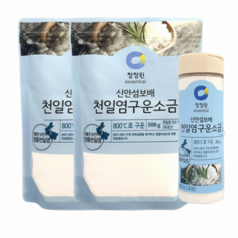 청정원 천일염 구운소금 가는 소금 굵은소금