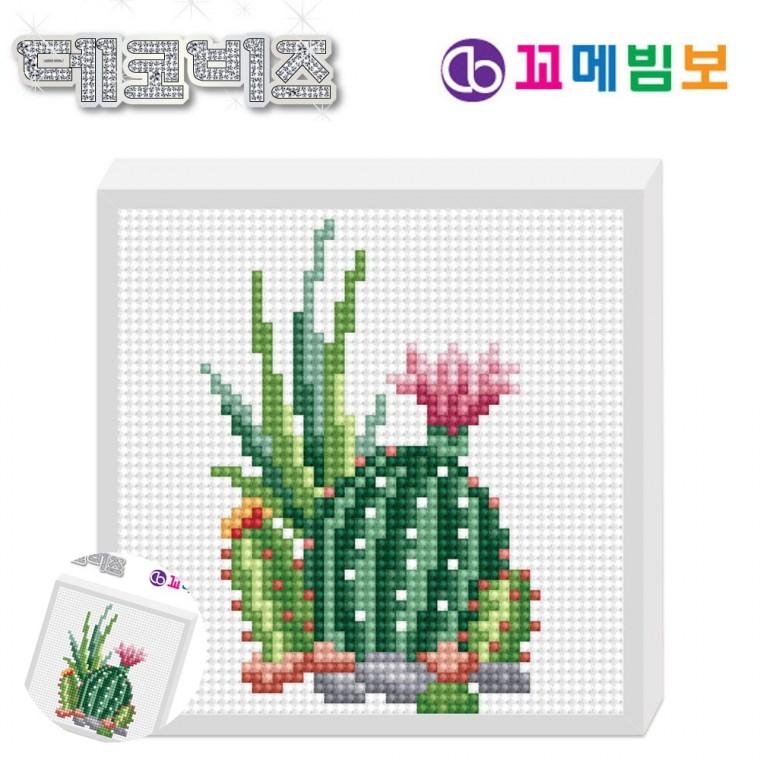 비즈아트 구슬십자수 액자보석십자수 비즈공예키트 어린이보석십자수 데코비즈 150 보석십자수 C07 선인장