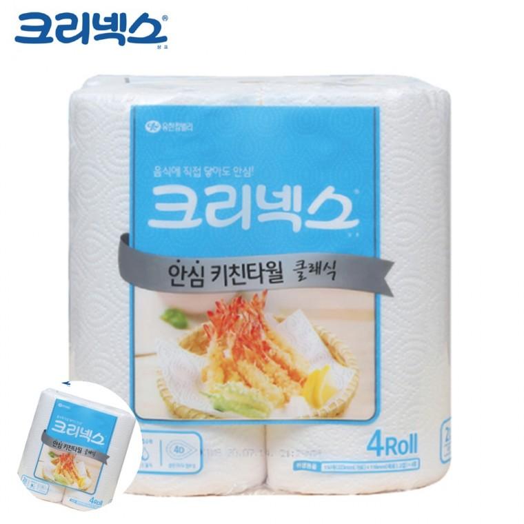 치킨타올 키친휴지 주방휴지 주방핸드타올 키친타월 키친타올 KLX 안심 클래식 150매 4롤