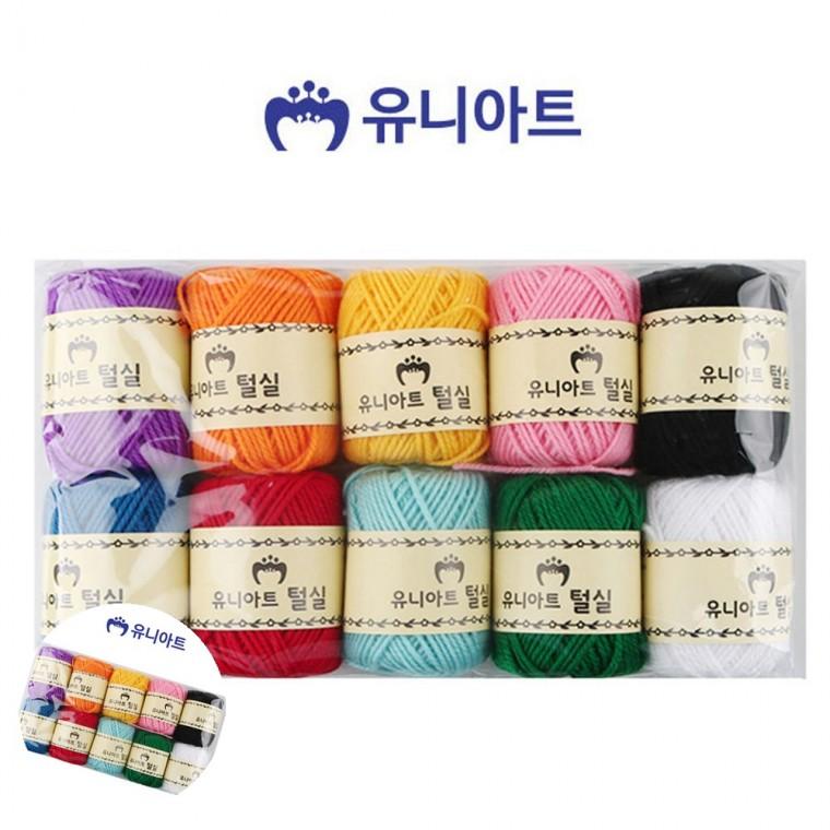 손뜨개실 뜨개실 털실뜨기 뜨개질털실 크리스마스털실 털실 칼라혼합 1봉 10개입 색상랜덤