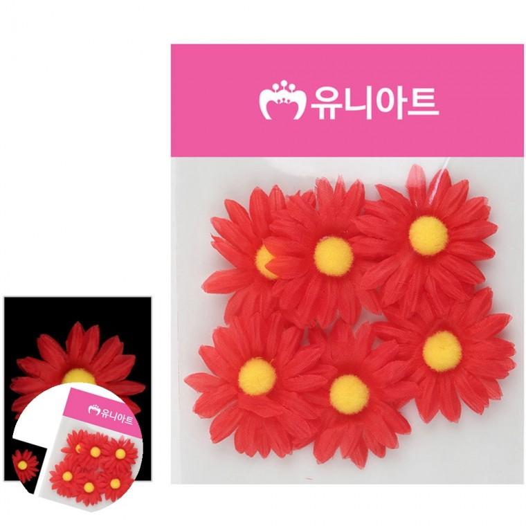 컬러조화꽃잎 가짜꽃소품 유치원환경구성 가짜꽃 조화꽃장식 뿅국화 빨강