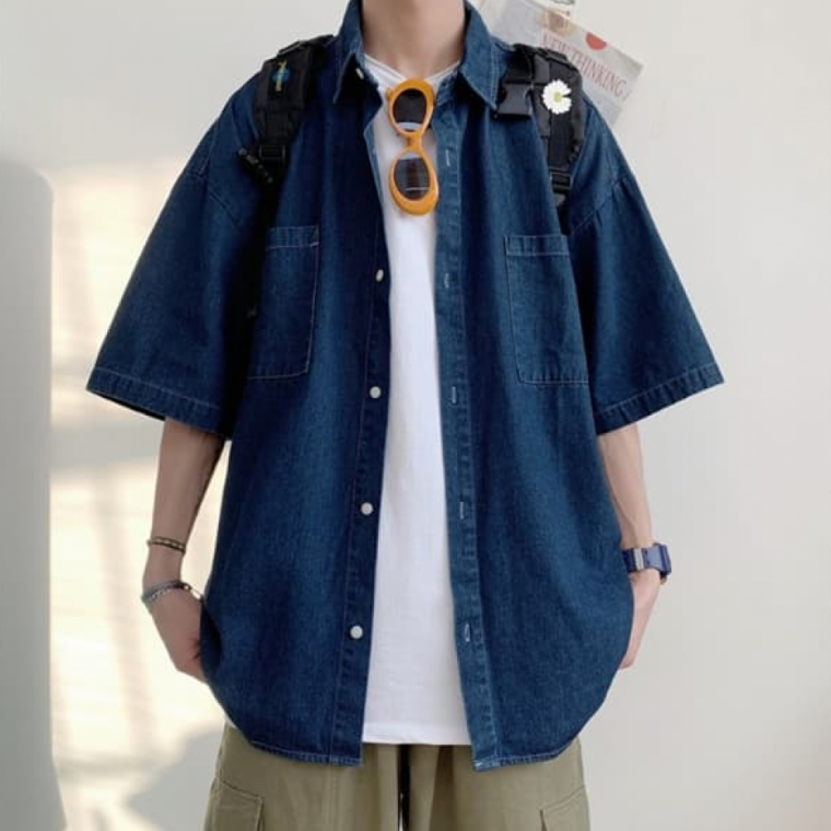 데님 셔츠 연청 남방 진청 학생 루즈핏