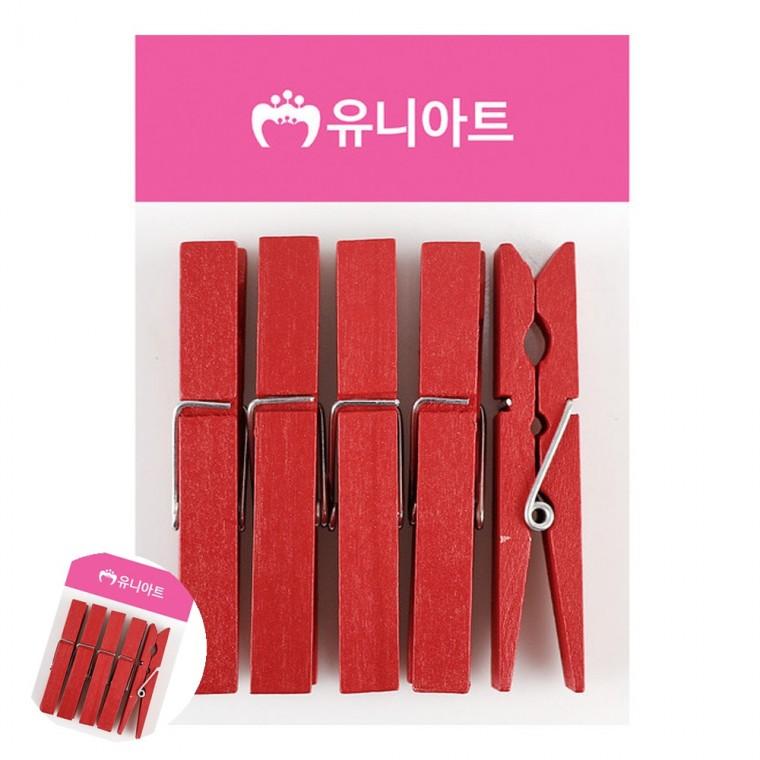 POP집게 엽서걸이 소품걸이 가랜드집게 메모꽂이 나무집게 특대 빨강