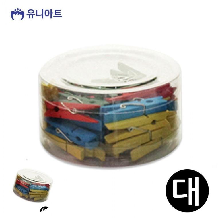 소품걸이 메모꽂이 가랜드집게 POP집게 메모집게 칼라 나무집게 대 통