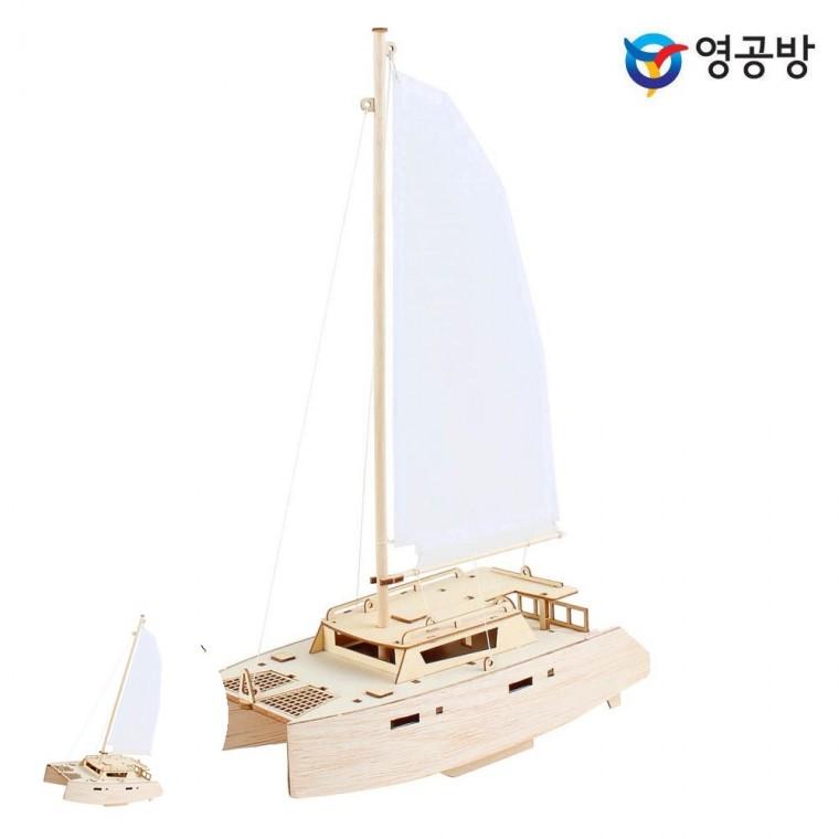 모형장난감 만들기재료 목재조립장난감 목재피규어 목재조립키트 카타마란 요트
