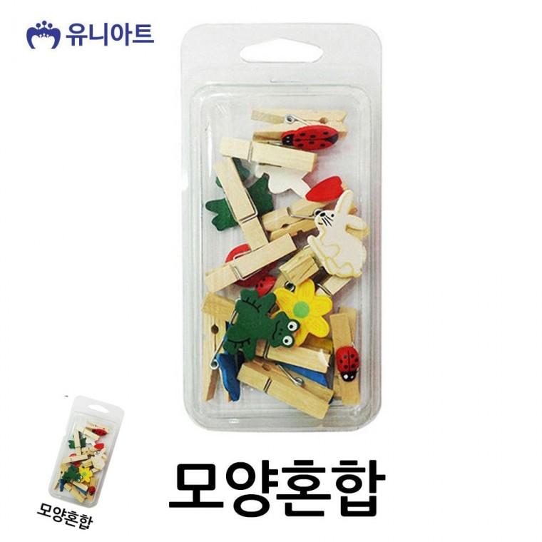 사진집게 메모꽂이 POP집게 소품걸이 메모걸이 모양 나무집게 모양혼합