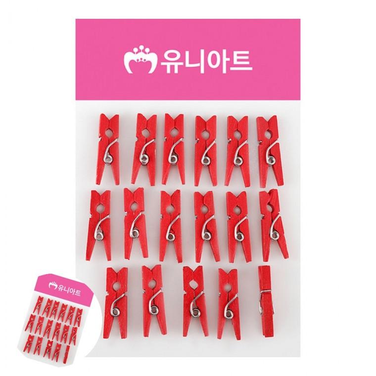 POP집게 행거집게 사진집게 소품걸이 메모걸이 나무집게 소 빨강