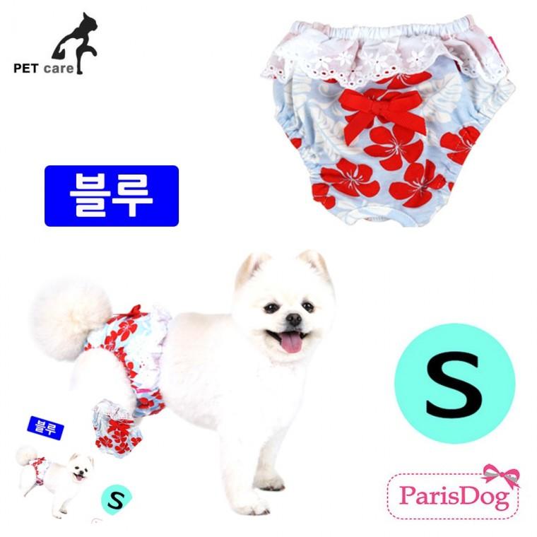 애견생리팬티 애견매너벨트 강아지위생팬티 반려견팬티 강아지생리대 욜로 생리팬티 블루 S