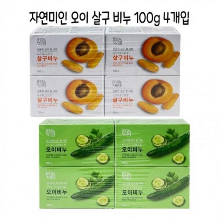 무궁화 자연미인 오이비누 살구비누 100g X 4개입 - D 세수비누 알뜰비누