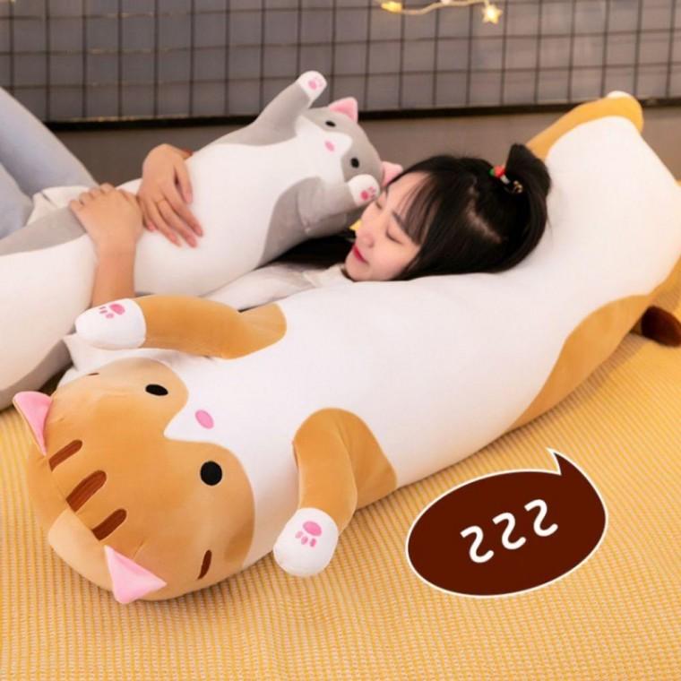대형 고양이 롱 바디 필로우 수면 쿠션 모찌 찰떡