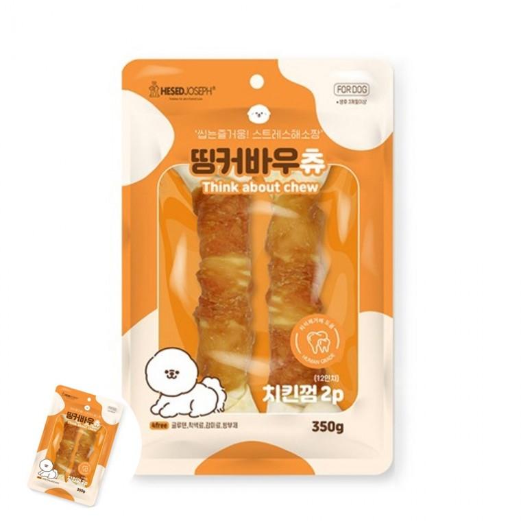 애견덴탈껌 애견간식 반려견덴탈껌 강아지치석껌 반려견간식껌 강아지 띵커바우츄 치킨껌 2P 350g