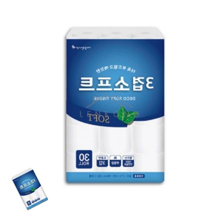 3겹 데코 소프트 화장지 30롤 27M 고급화장지 집들이 생활용품 롤화장지 30롤화장지