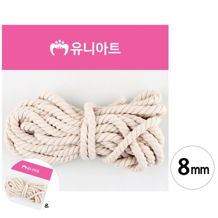 매듭줄 웨이빙끈 리본공예끈 가방끈 끈부자재 면끈 두께 8mm