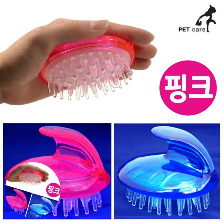 강아지피부샴푸 반려동물샴푸 아기강아지샴푸 애견샴푸 반려견샴푸 실리콘돌기 브러쉬 맛사지 샴푸용 핑크