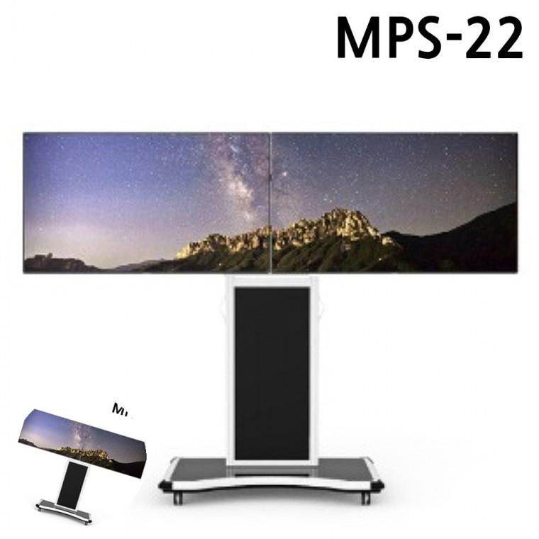 TV거치대 TV받침대 티비받침대 TV스탠드거치대 tv받침대 좌우 2대거치 TV 모니터 스탠드 이동형 듀얼형 32-